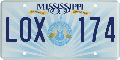 MS license plate LOX174