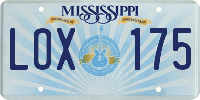 MS license plate LOX175