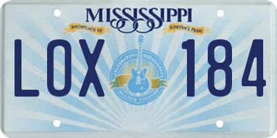 MS license plate LOX184