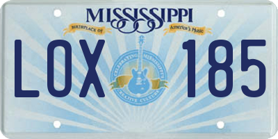 MS license plate LOX185