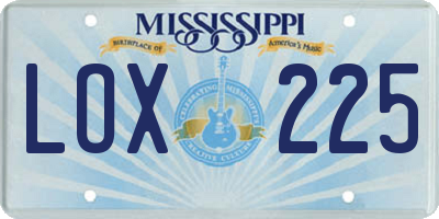 MS license plate LOX225