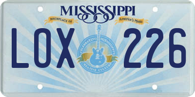 MS license plate LOX226