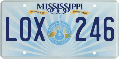 MS license plate LOX246