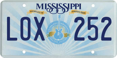 MS license plate LOX252