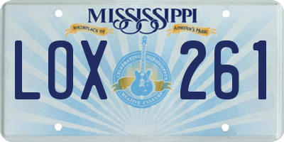 MS license plate LOX261