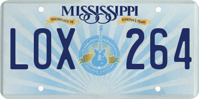 MS license plate LOX264