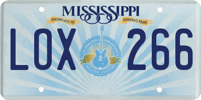 MS license plate LOX266