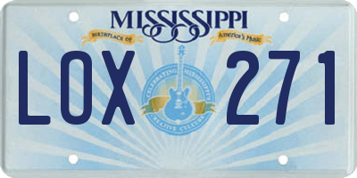 MS license plate LOX271