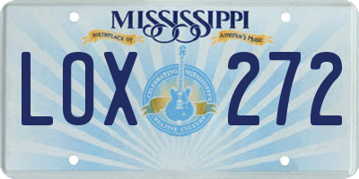 MS license plate LOX272