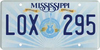 MS license plate LOX295