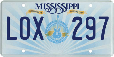 MS license plate LOX297