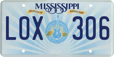 MS license plate LOX306