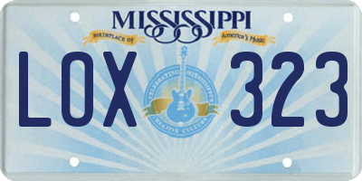 MS license plate LOX323