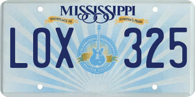 MS license plate LOX325