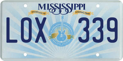 MS license plate LOX339