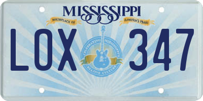 MS license plate LOX347