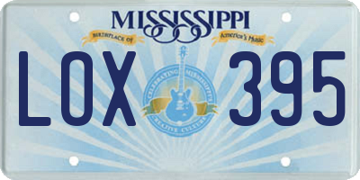 MS license plate LOX395