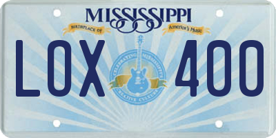 MS license plate LOX400