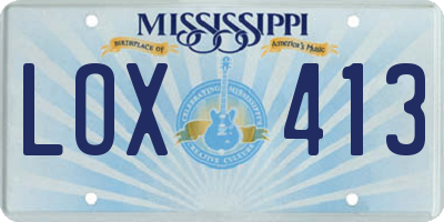 MS license plate LOX413