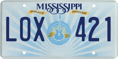 MS license plate LOX421