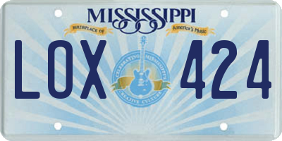 MS license plate LOX424