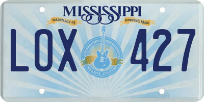 MS license plate LOX427