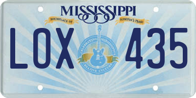 MS license plate LOX435