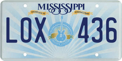 MS license plate LOX436