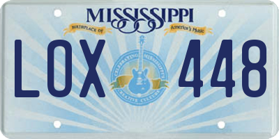 MS license plate LOX448