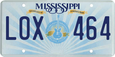 MS license plate LOX464