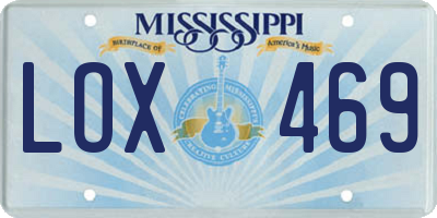 MS license plate LOX469