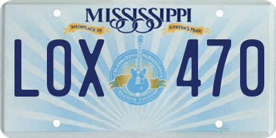 MS license plate LOX470