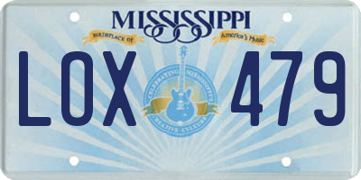 MS license plate LOX479