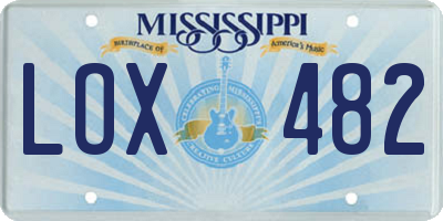 MS license plate LOX482