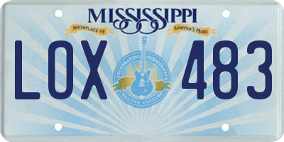 MS license plate LOX483