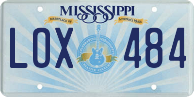 MS license plate LOX484