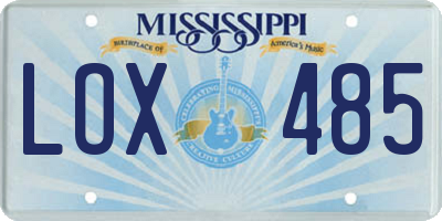 MS license plate LOX485