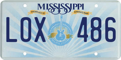 MS license plate LOX486