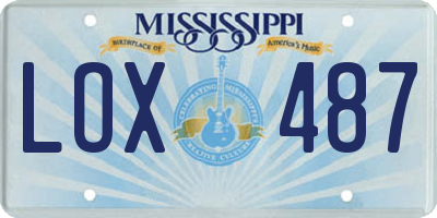 MS license plate LOX487