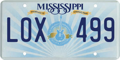 MS license plate LOX499