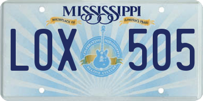 MS license plate LOX505
