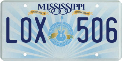 MS license plate LOX506