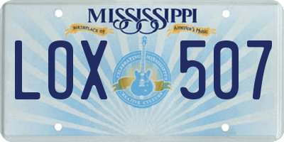 MS license plate LOX507