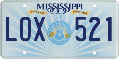 MS license plate LOX521