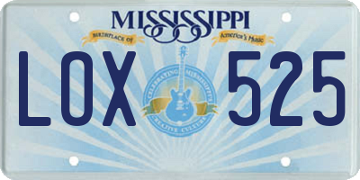 MS license plate LOX525