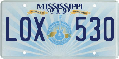 MS license plate LOX530