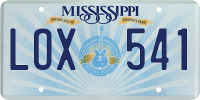 MS license plate LOX541