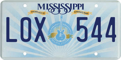 MS license plate LOX544