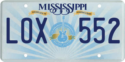 MS license plate LOX552