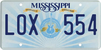 MS license plate LOX554
